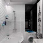עיצוב אמבטיה בסגנון לופט בשחור לבן