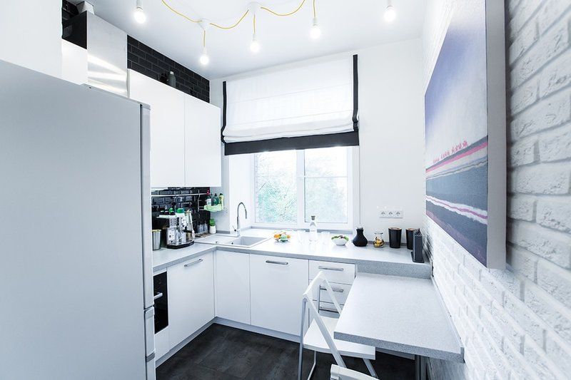 Loft style interior dapur putih