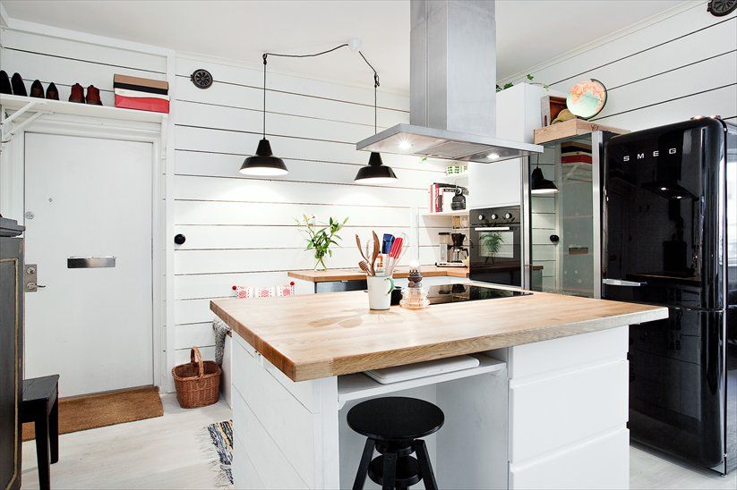 Interior de cocina blanca estilo tecno