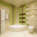 עיצוב חדר האמבטיה בגוונים ירוקים בהירים