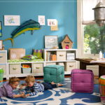 ديكور غرفة الأطفال نمط مكعبات لينة كبيرة على الأرض