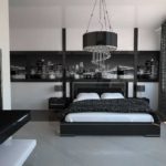 Black and white hi-tech bedroom decor