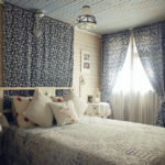 Decor of a country bedroom textile calico calico