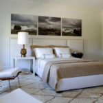 غرفة نوم ديكور بانوراما وحدات على السرير