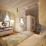 Decor de dormitor Provence cu flori de porumb