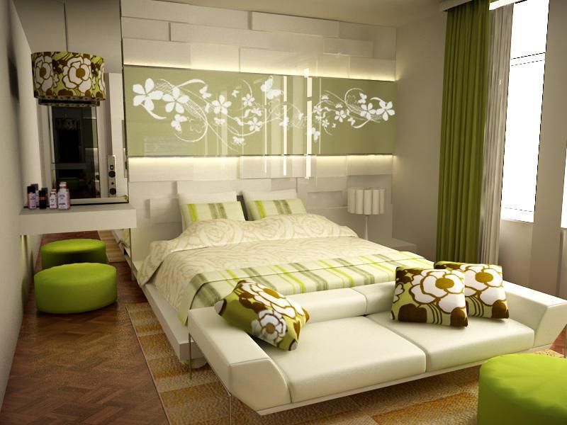Decor of a bedroom convenience and style