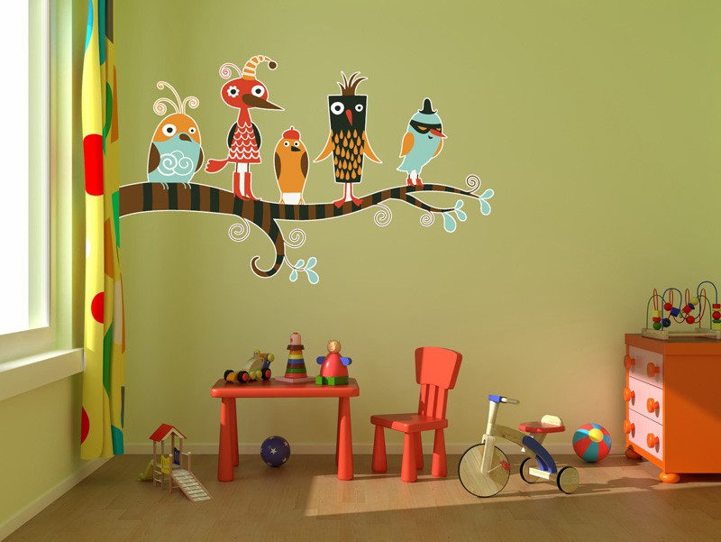 קישוט בעיצוב הקיר בחדר הילדים והריהוט
