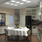 Virtuvės dizainas modernus stilius su klasikiniu komplektu