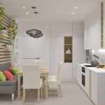 Oturma alanı ile modern tarzı mutfak tasarımı