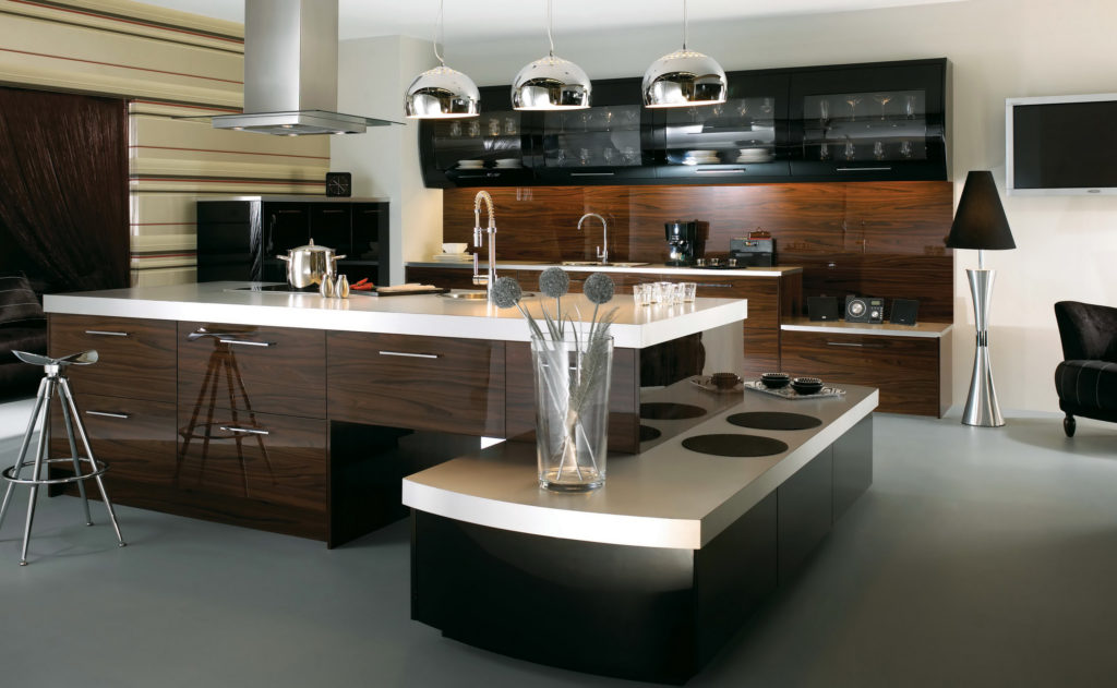 Modern high-tech kitchen design.