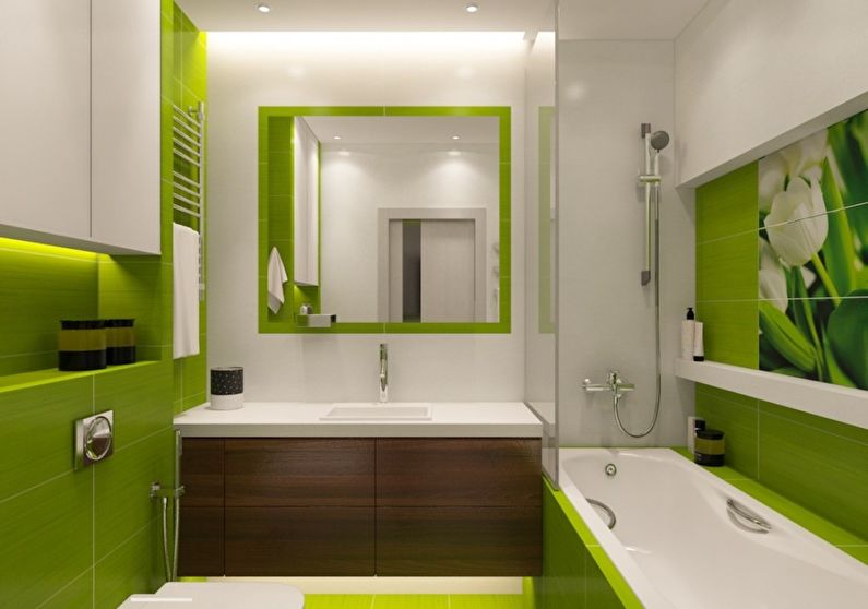 تصميم الحمام باللونين الأبيض والأخضر
