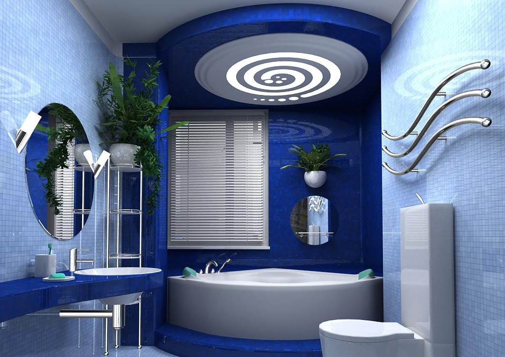 עיצוב כחול אמבטיה