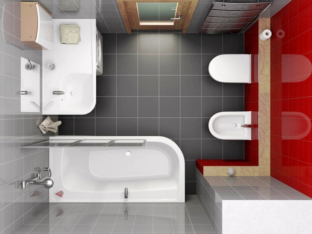 Thiết kế phòng tắm 6 mét vuông với chậu vệ sinh