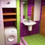 Thiết kế phòng tắm 6 mét vuông với sự kết hợp gạch ba màu