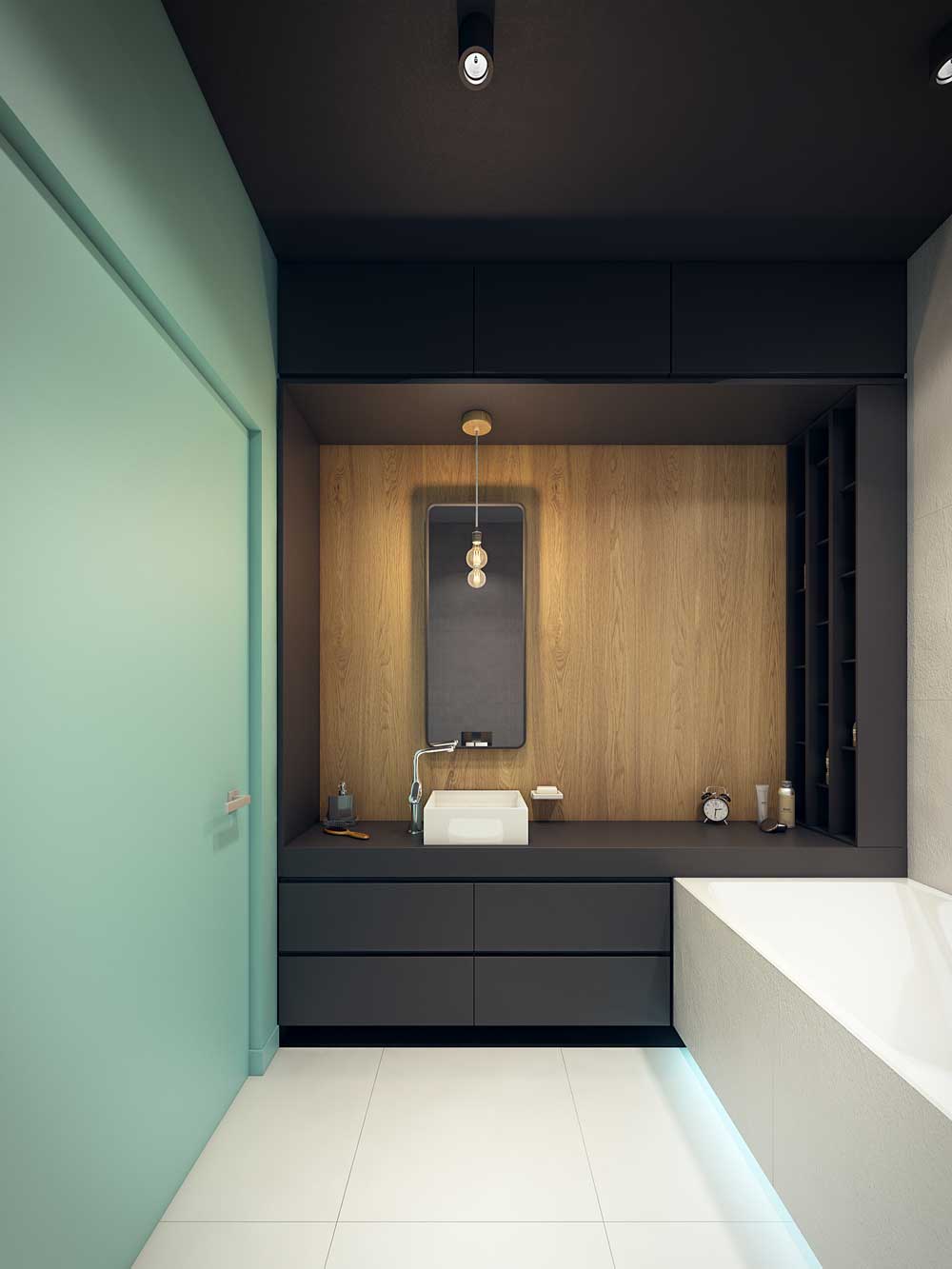 עיצוב חדר אמבטיה צבע יעוד 6 מ