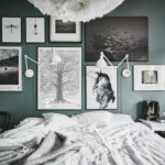 Väggdekoration i sovrummet i stil med fotosurrealism