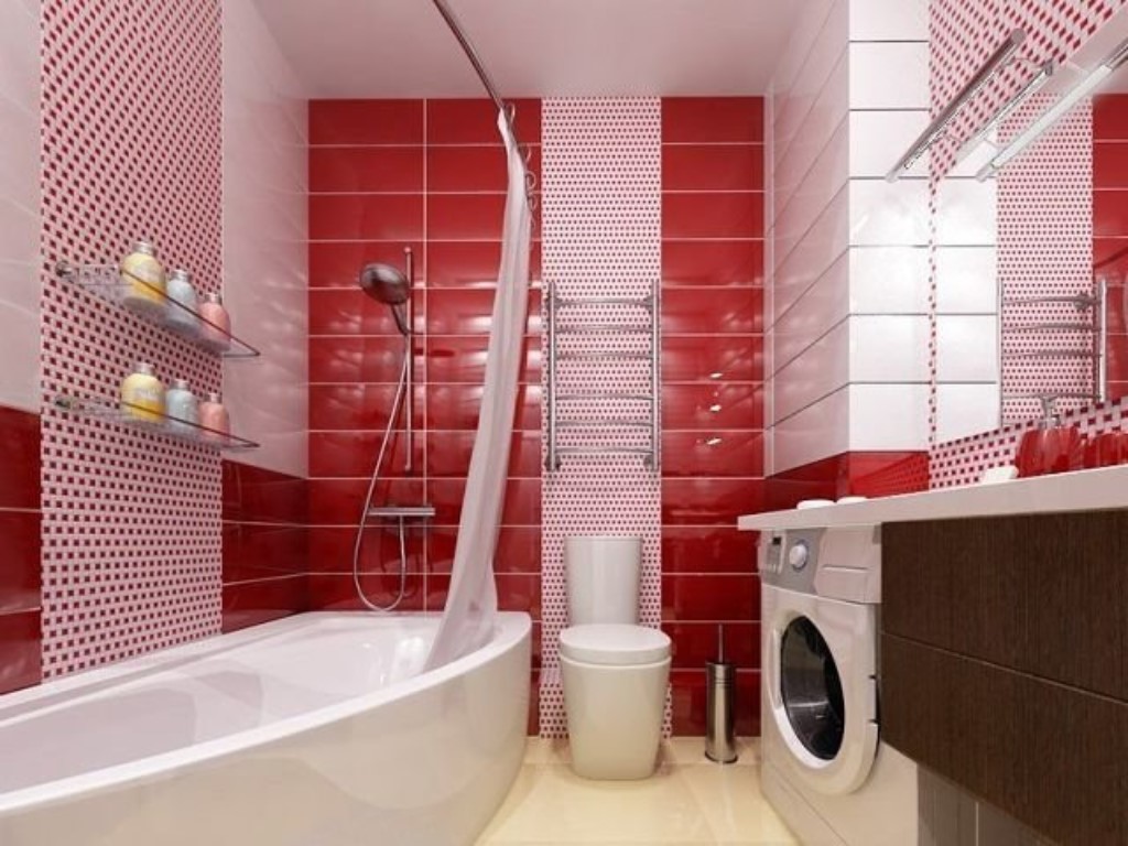 gạch phòng tắm màu đỏ