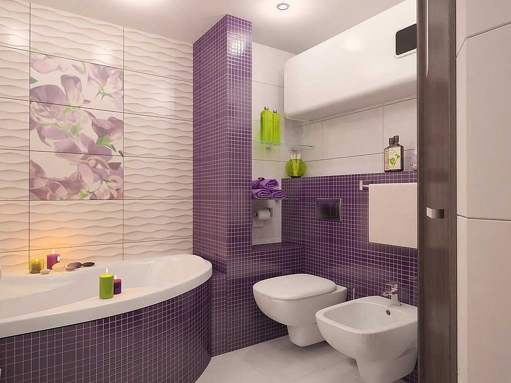 gạch lilac cho phòng tắm