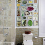 סט תפאורה לחדר אמבטיה של לוחות דקורטיביים