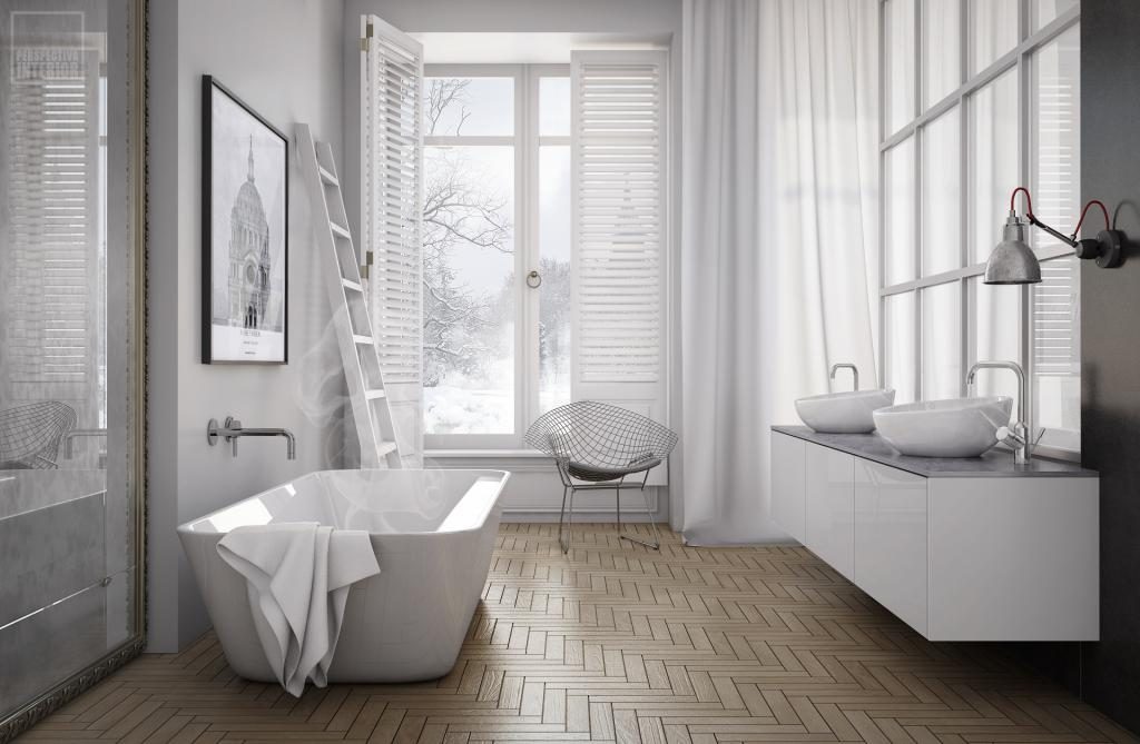 עיצוב אמבטיה בסגנון סקנדינבי לא אוהב פרטים