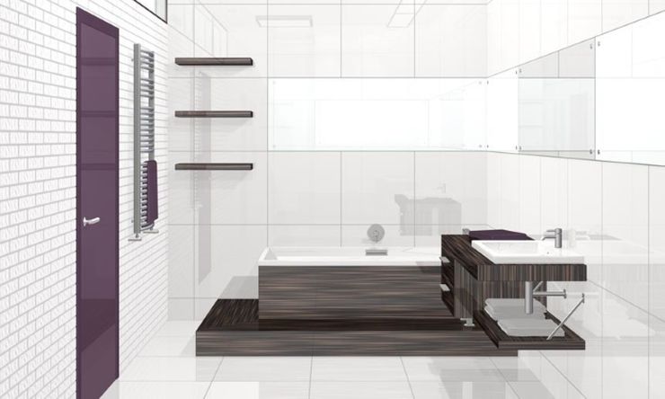 תפאורה לחדר אמבטיה בסגנון מינימליזם לפרפקציוניסטים