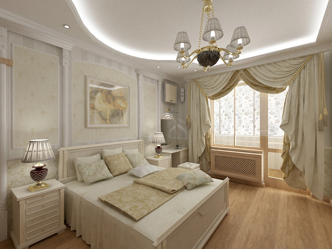 עיצוב חדרי שינה בסגנון ארט דקו עם מרפסת