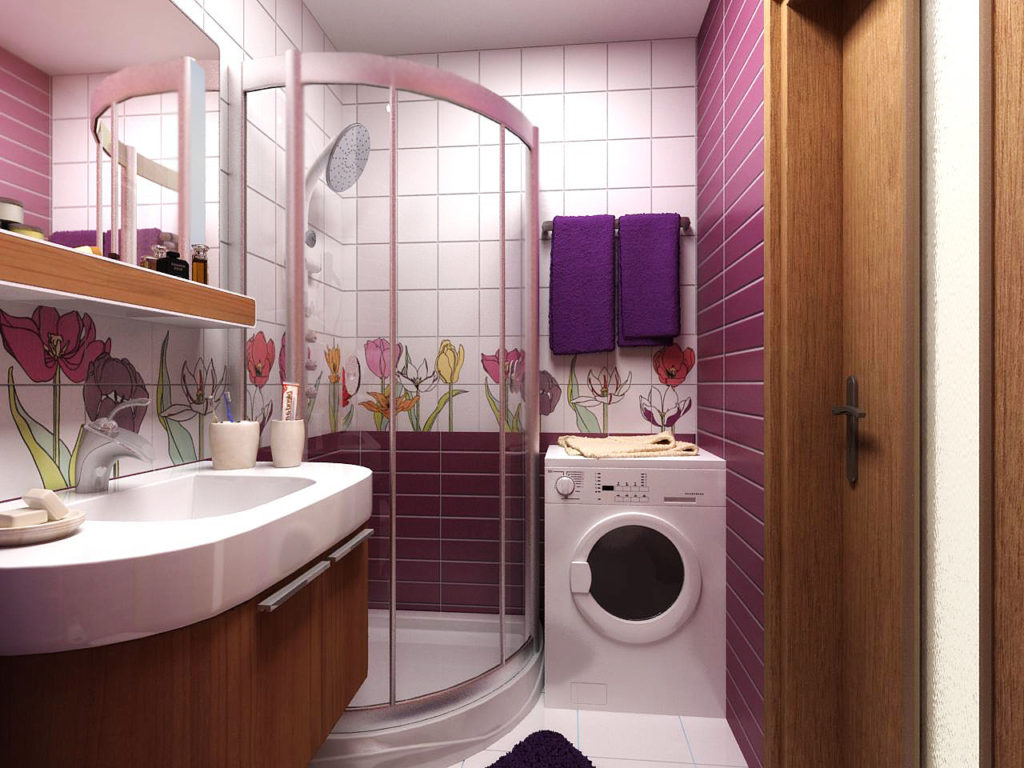 העיצוב של חדר האמבטיה בחרושצ'וב יפה וקומפקטי