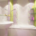 עיצוב חדר האמבטיה בחרושצ'וב, ירוקים עדינים וצבע סגול