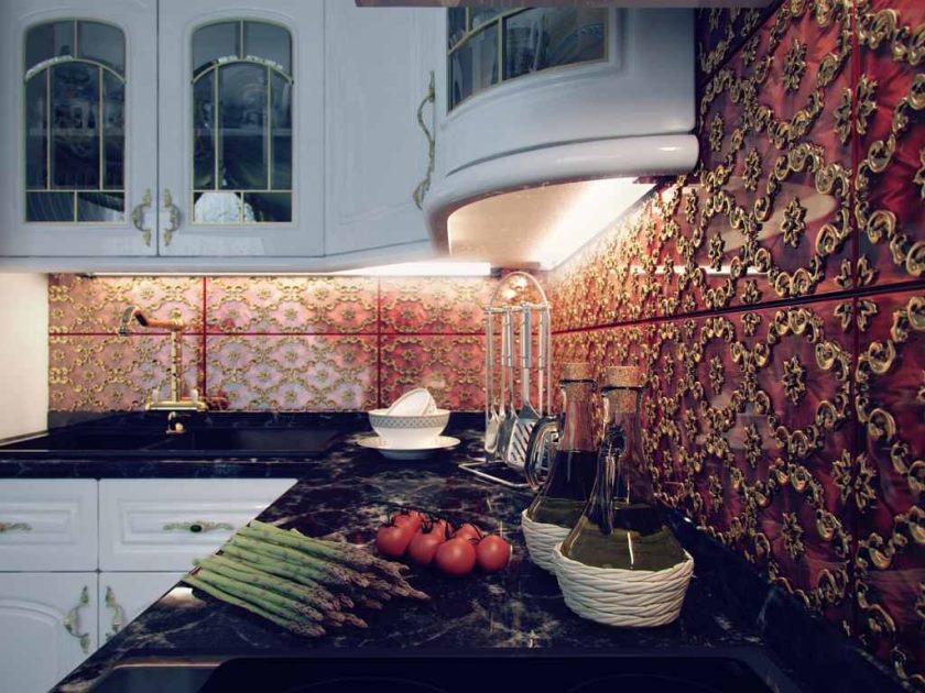 șorț din gresie din fotografia de bucătărie