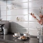 tạp dề làm bằng gạch trong ảnh nội thất nhà bếp