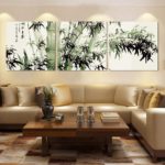 لوحات ثلاثية الأبعاد على الطريقة اليابانية في غرفة المعيشة الداخلية