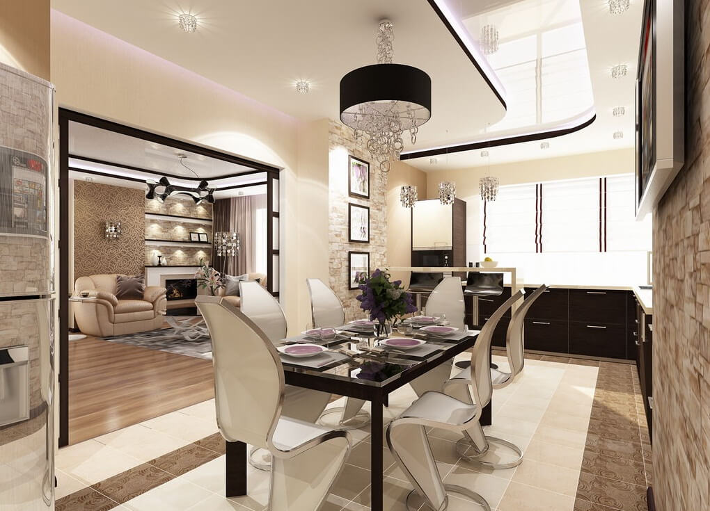 Elite design kök vardagsrum 18 m2