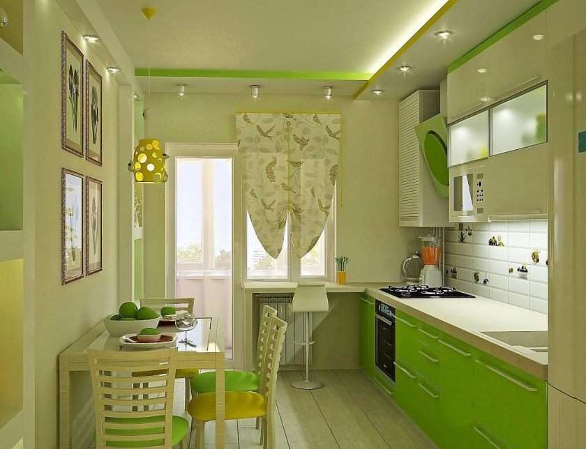 decorarea bucătăriei verzi