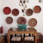 DIY kitchen crafts painted plates on the wall