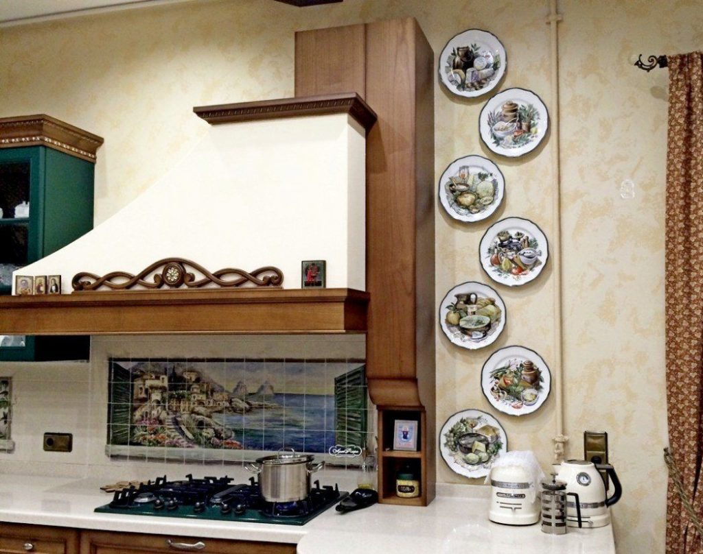 DIY crafts kitchen plates on the wall