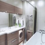 Thiết kế hiện đại của phòng tắm công nghệ cao hẹp