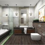 Thiết kế phòng tắm hiện đại trong trang trí gỗ