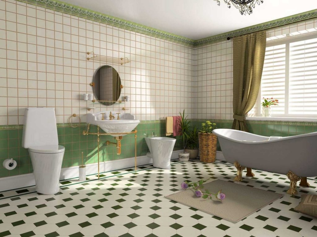 Gạch phòng tắm thiết kế hiện đại trong môi trường ẩm ướt