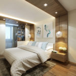 חדר שינה עם עיצוב מרפסת