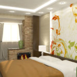 חדר שינה עם עיצוב תמונות מרפסת