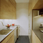 narrow kitchen interior