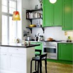 ภาพการออกแบบห้องครัวสีเขียว