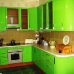 intérieur de conception de cuisine verte