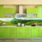 зелен интериор за кухня