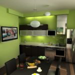 grünes Küchenabfertigungsfoto