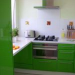 žalia virtuvė iš mdf