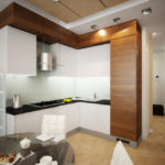 تصميم غرفة المعيشة مطبخ 15 متر مربع الصورة الداخلية