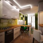 variante di una cucina in stile luminoso soggiorno 16 mq foto