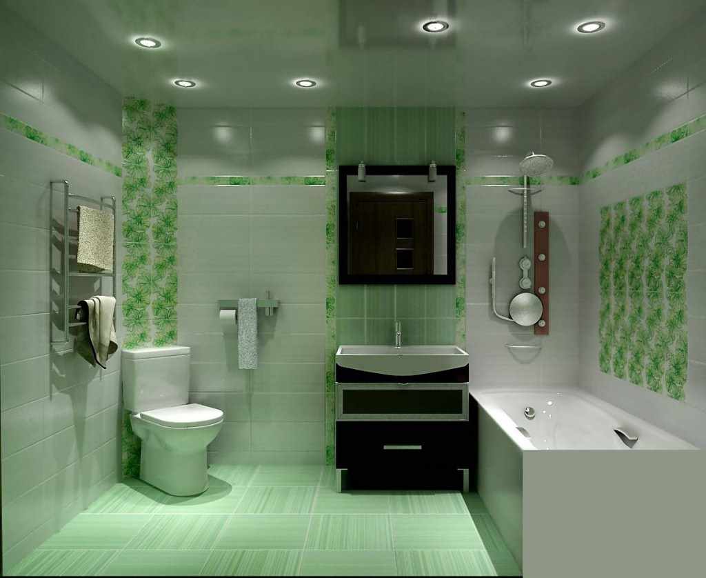 idea of ​​a bright bathroom decor