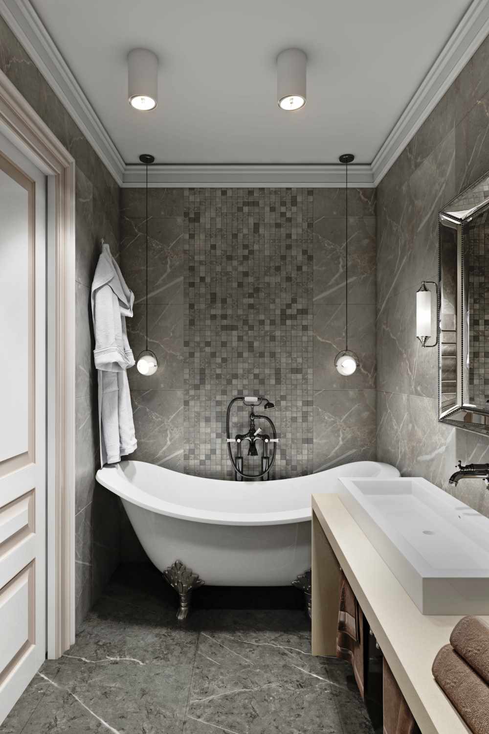 variant van het ongewone ontwerp van de badkamer